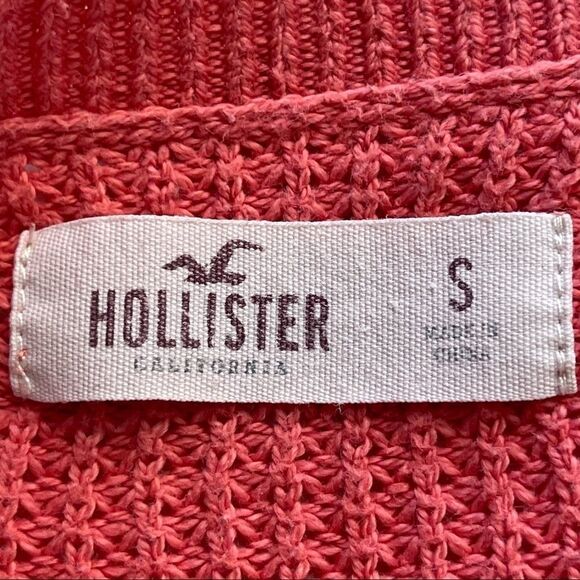 Hollister Scoop Neck Cotton Blend Orange Sweater-Small - Picture 6 of 10